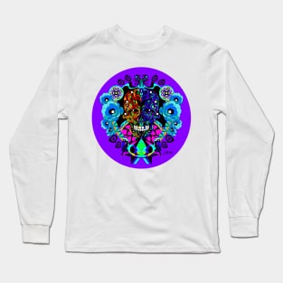 catrina in tree of life ecopop zen art in floral ornament Long Sleeve T-Shirt